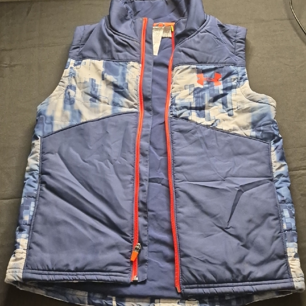 Under Armour Blue Vest with Orange Zipper